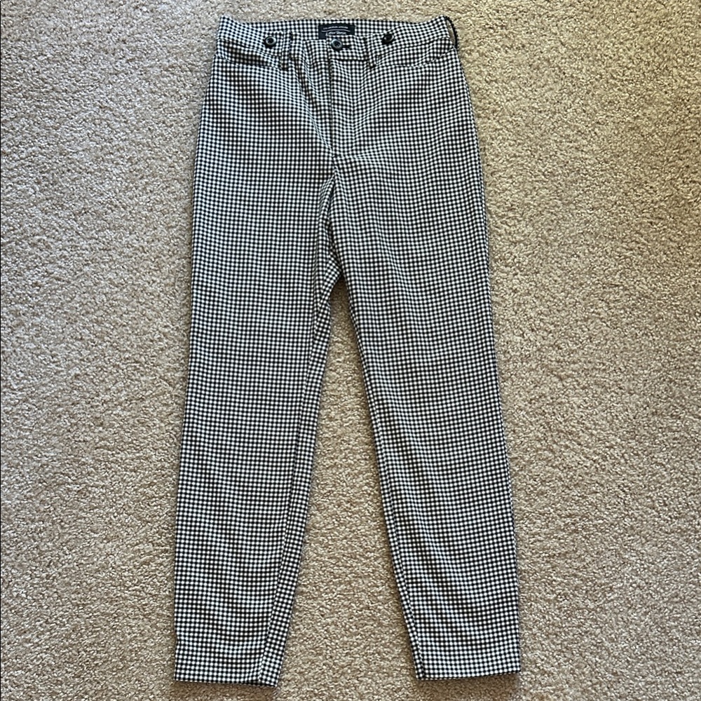 Women’s Black & White Gingham Chinos